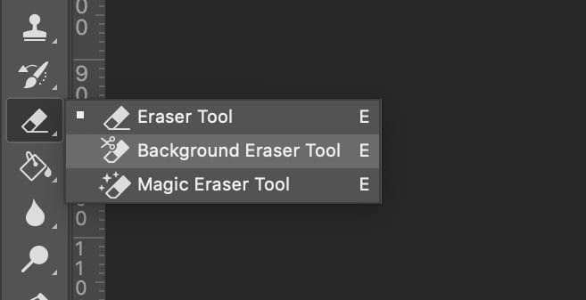 choosing the background eraser tool