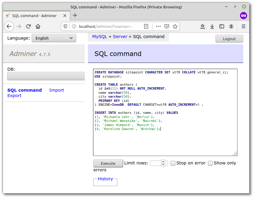 Using MySQL with Node.js & the mysql JavaScript Client