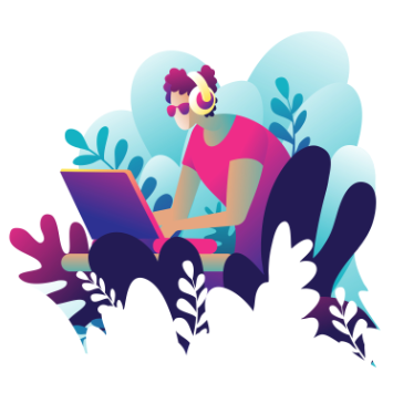 man typing at computer