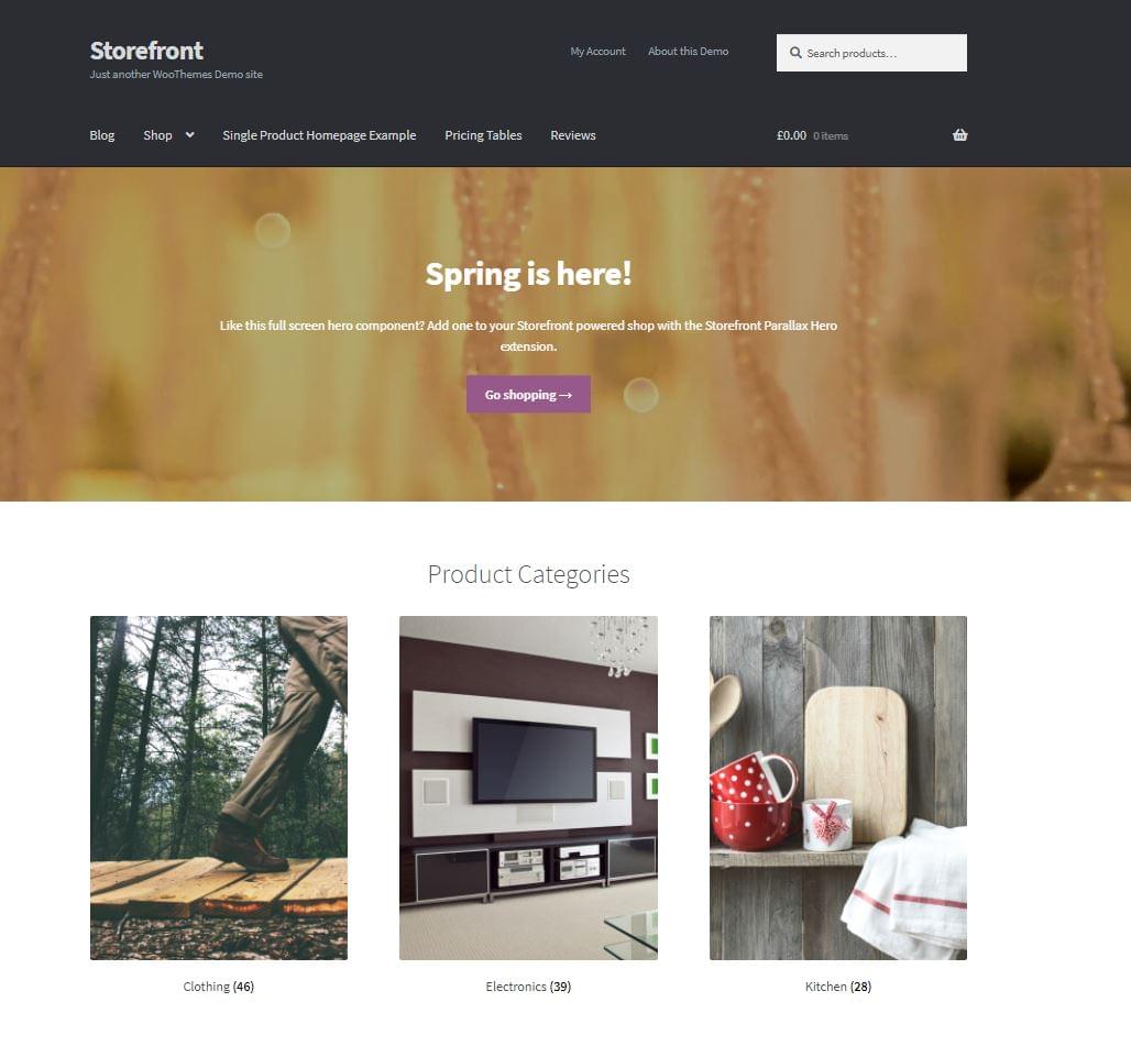 WooCommerce Storefront theme