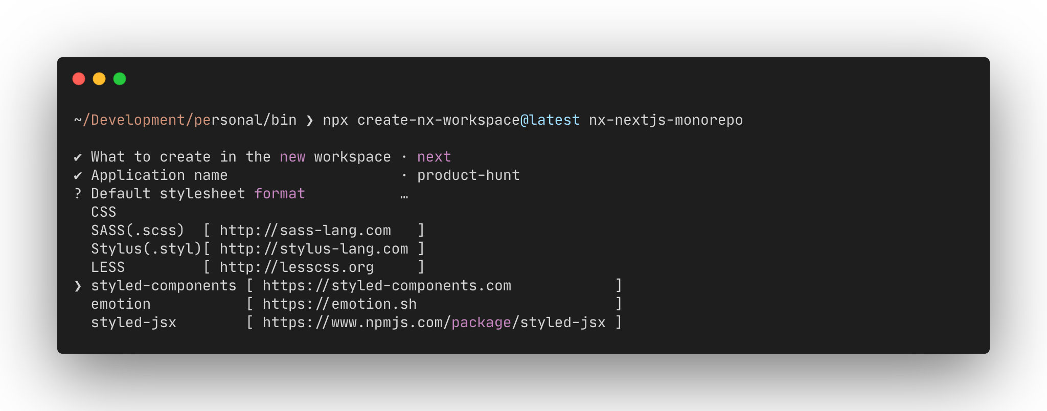 Enter the default stylesheet format