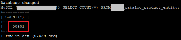 Select count products from database