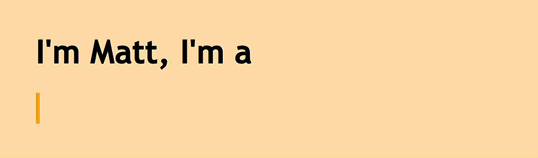 Typewriter animation of the words "Web Developer"