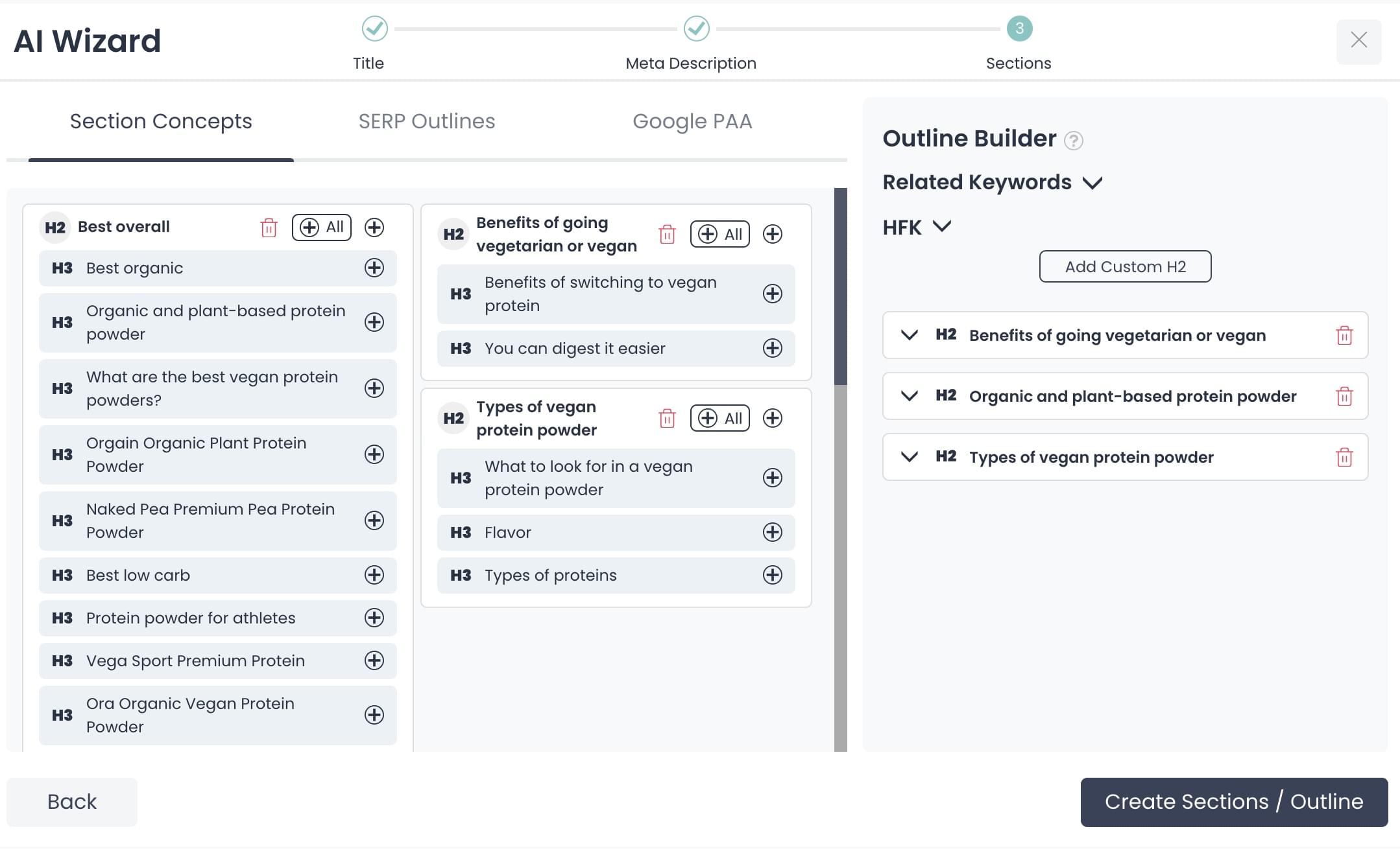 Outranking AI Outline Builder