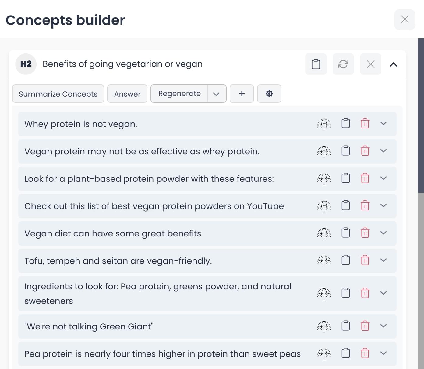 Concepts Builder Sections