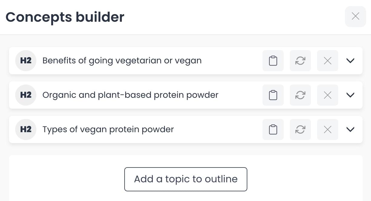 Concepts Builder Headings