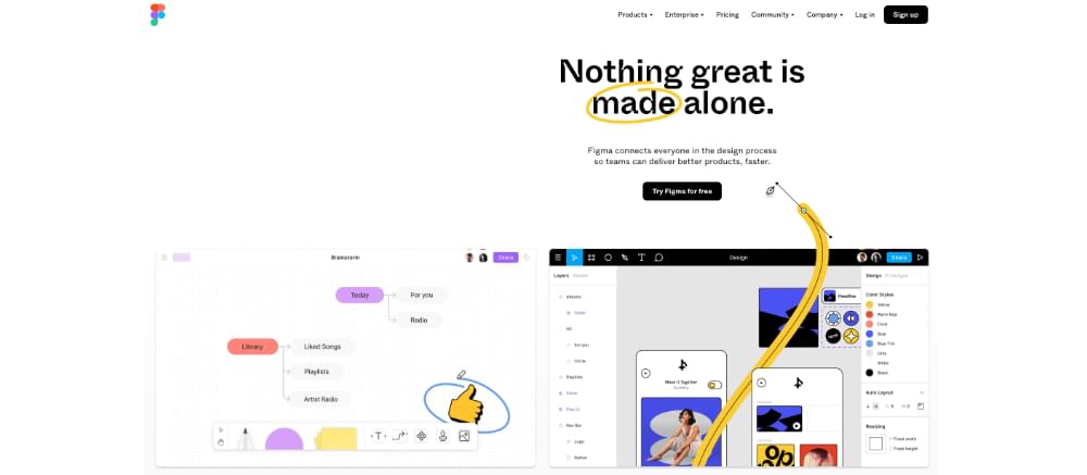A screenshot of the Figma home page