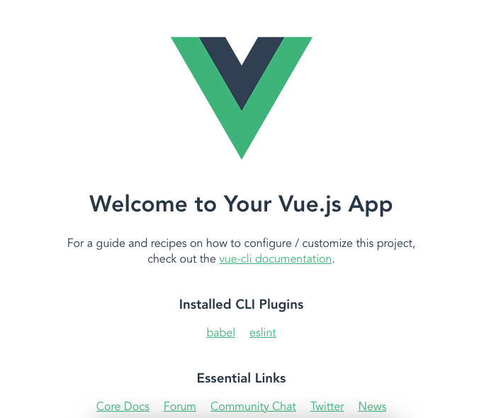 default vue app
