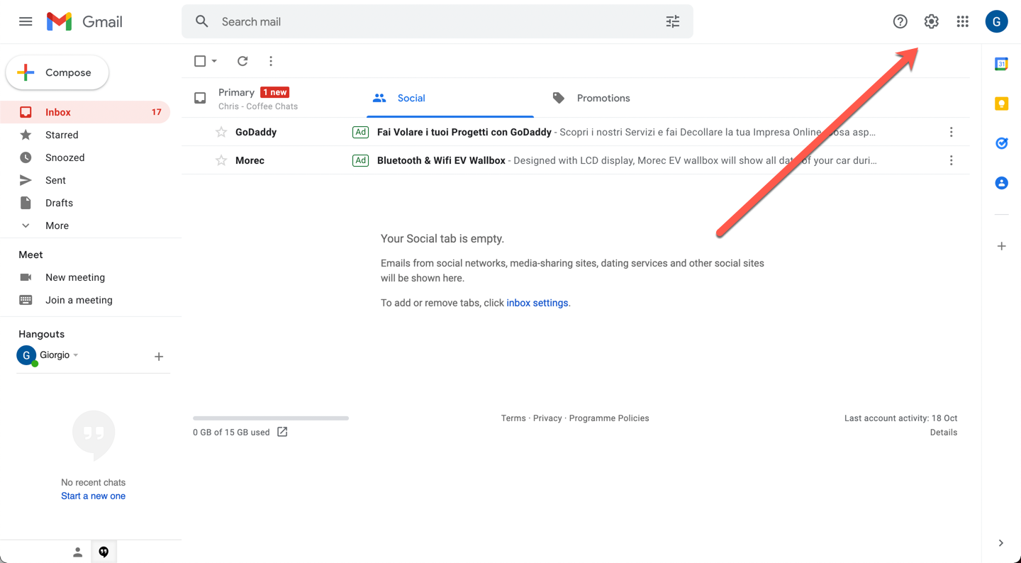 Gmail settings