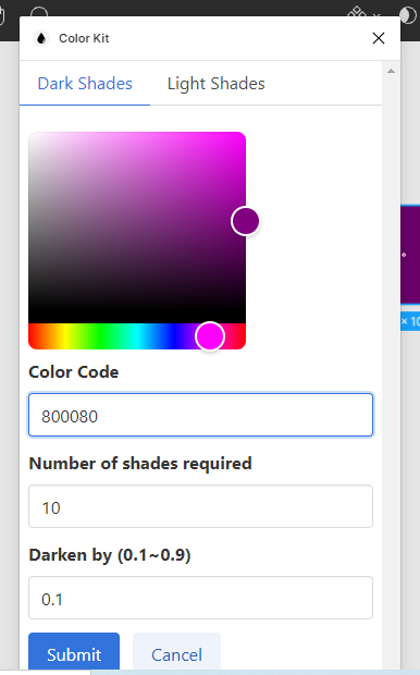 Creating shades with Color Kit