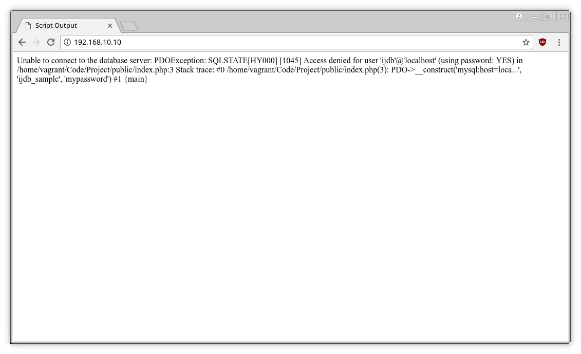 A connection failure