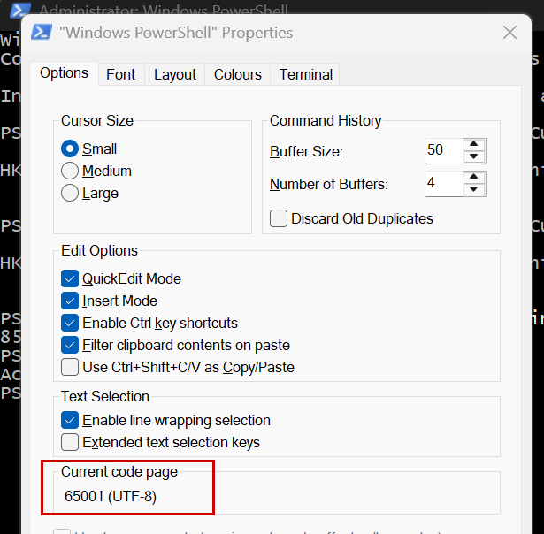 powershell window properties
