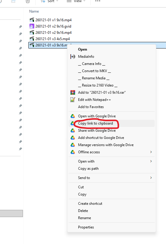Google drive right-click menu Google Drive right-click menu