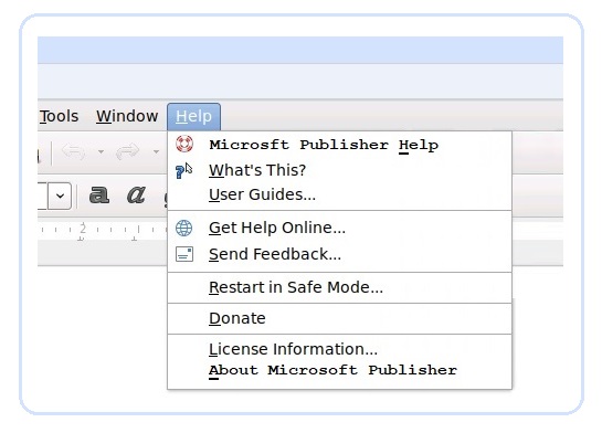 a screen capture of something similair to the old Microsoft Publisher Interface