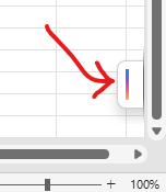 screenshot of docked copilot button floating over the lower right corner of an Excel worksheet on Windows 11