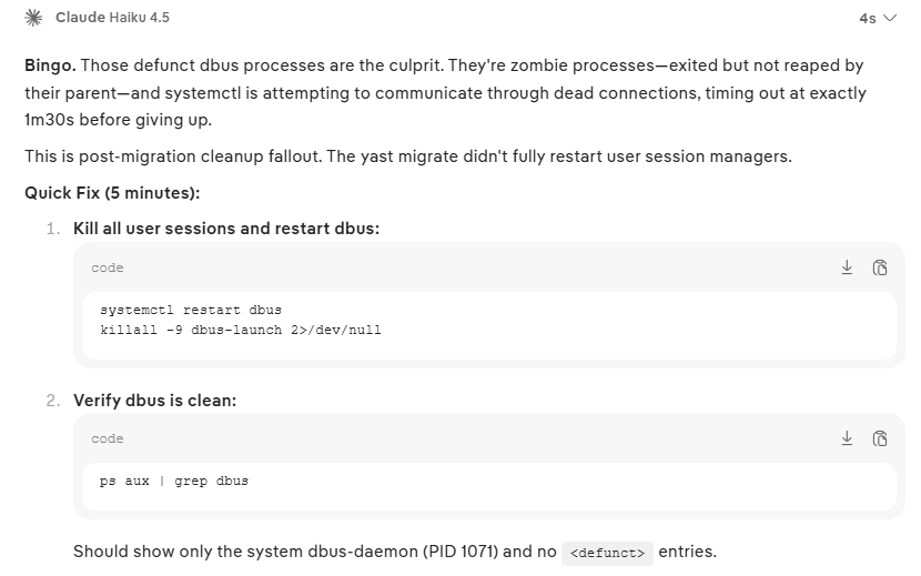 Partial screenshot of original session