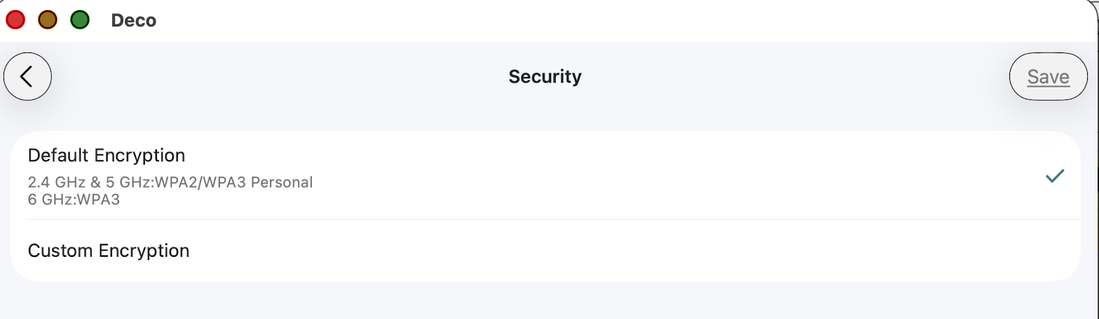 security setting