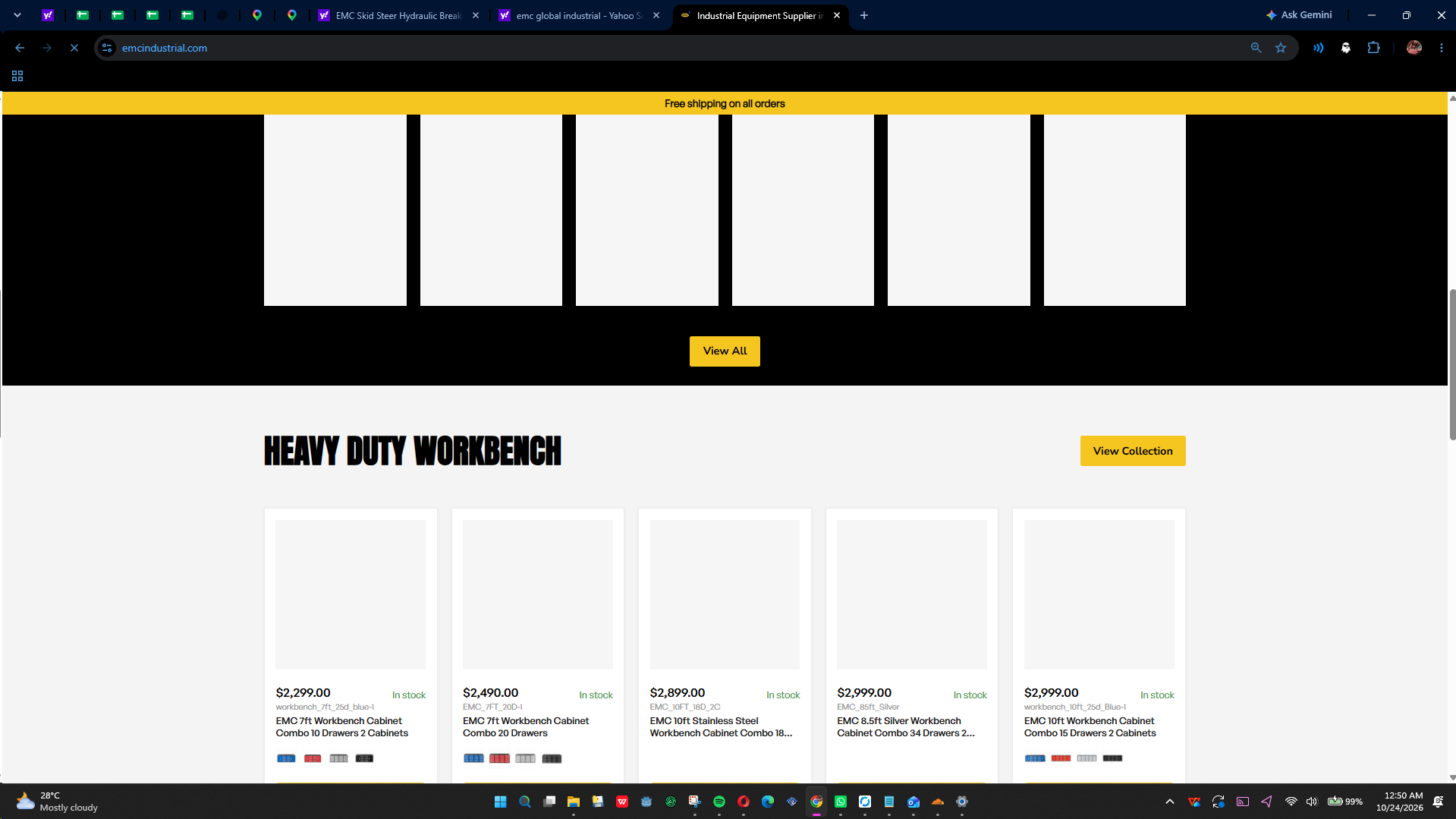 screenshot of the main page not loading the images